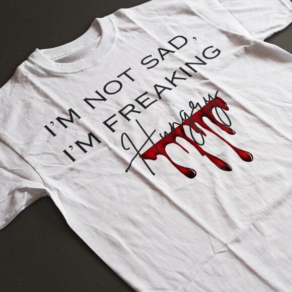 Stefan Salvatore I'm Not Sad I'm Freaking Hungry White Shirt The Vampire Diaries - Picture 1 of 1